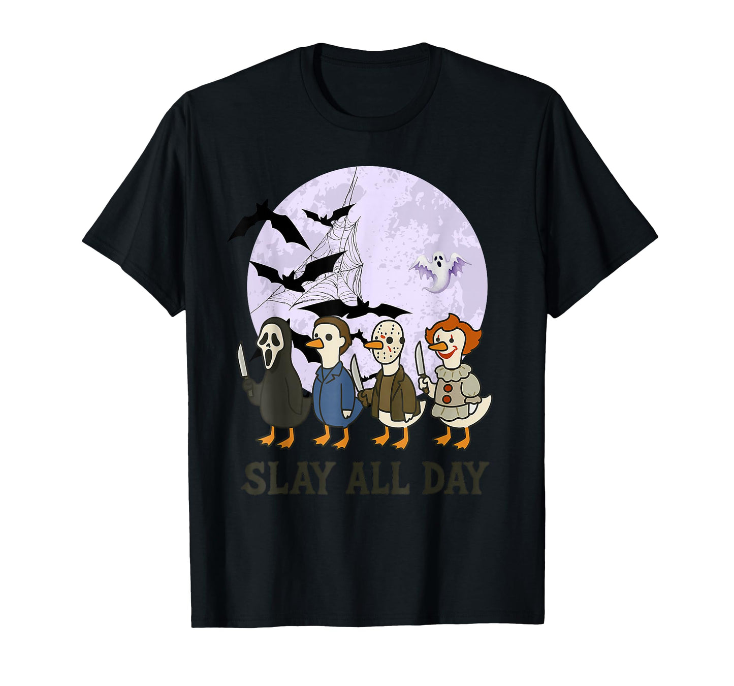 Slay All Day Funny Halloween Costume Goose Spooky Season T-Shirt