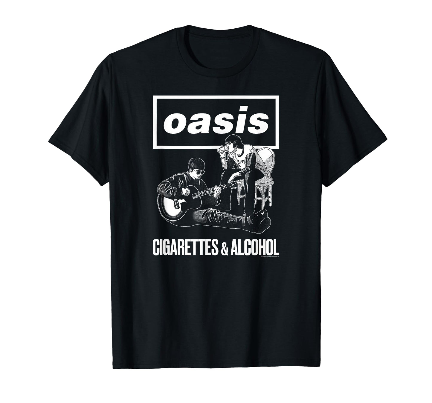 Oasis Black Unisex Classic T-Shirt - Cigarettes And Alcohol