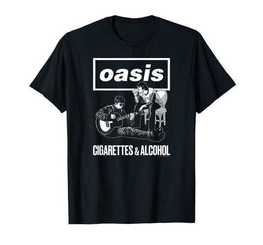 Oasis Black Unisex Classic T-Shirt - Cigarettes And Alcohol