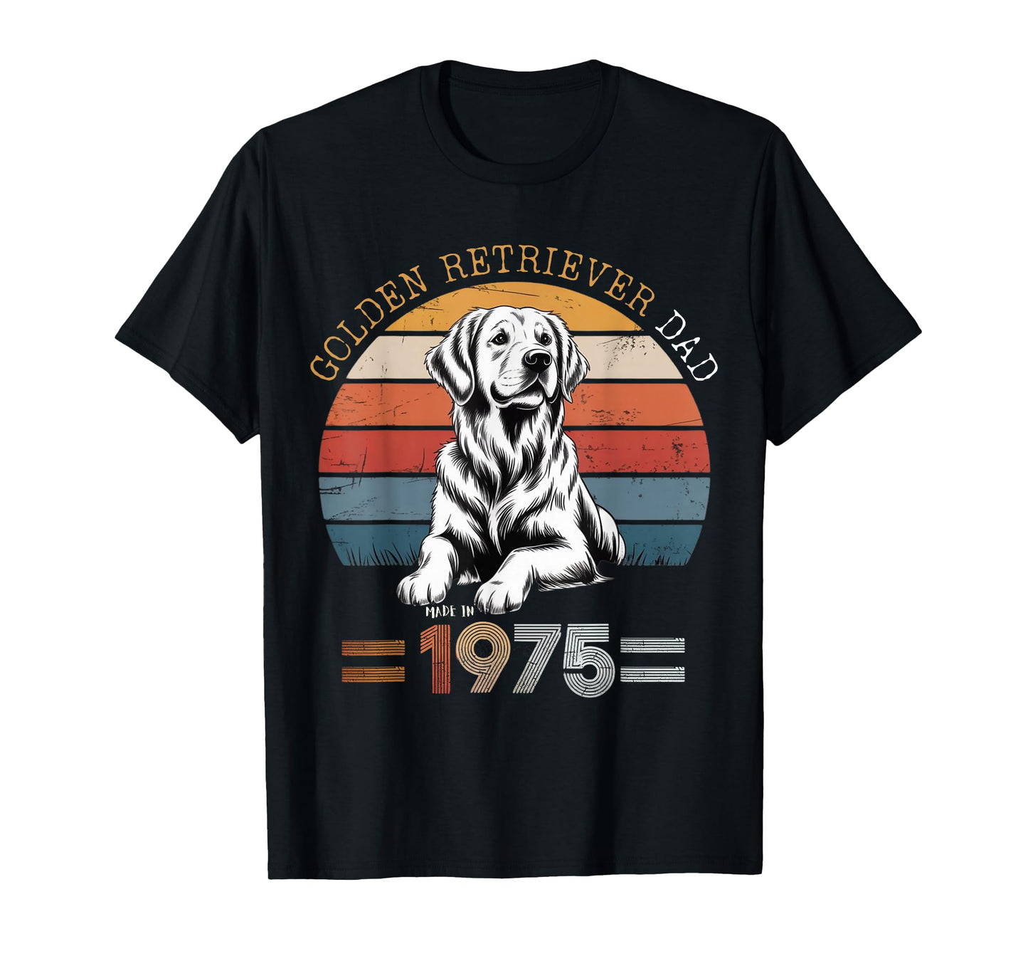 Golden Retriever Dad Vintage 1975 Design T-Shirt