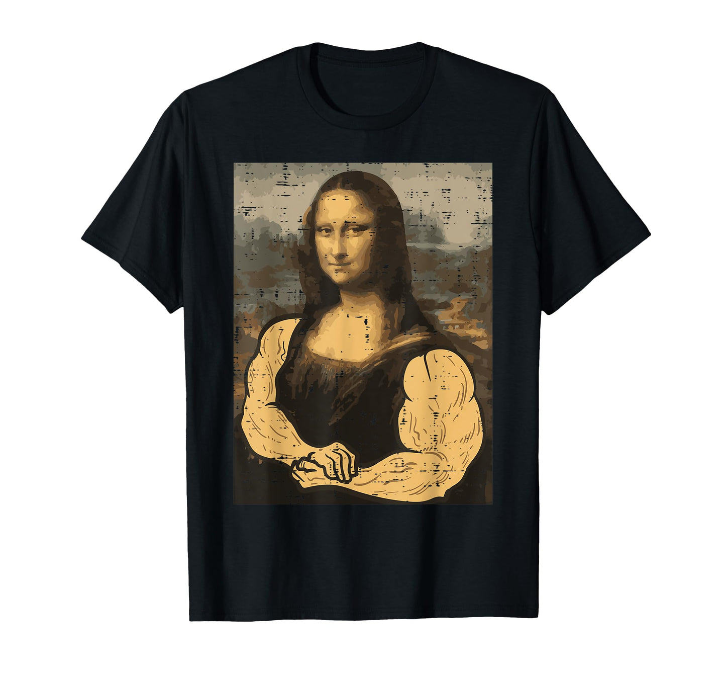 Gym Mona Lisa Muscle Fun Workout Fitness Bodybuilding Women T-Shirt