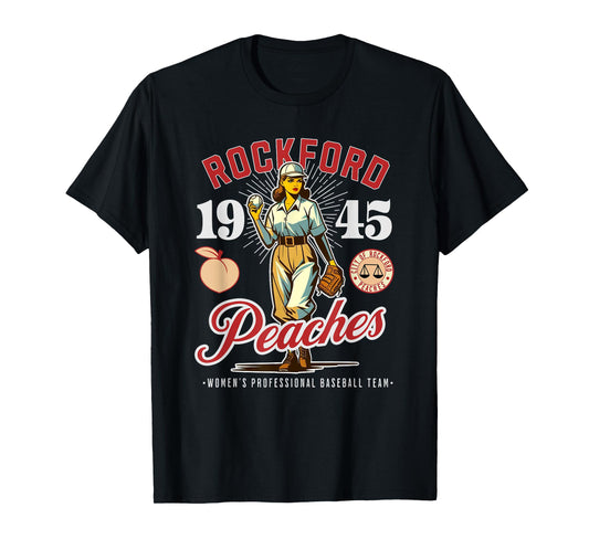 Rockford Peaches Women's Baseball Team 1945 Vintage T-Shirt