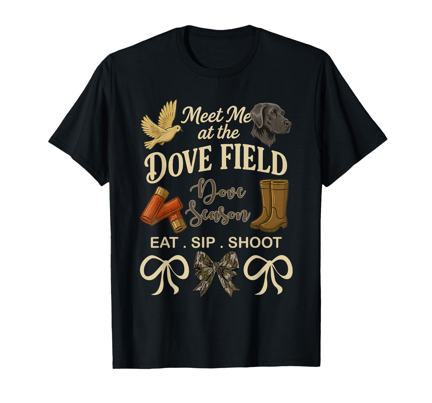 Meet Me at The Dove Field Camo Hunting Dove Season Hunter T-Shirt