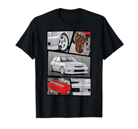 Civic EK B16 Engine Type R Japanese Car T-Shirt