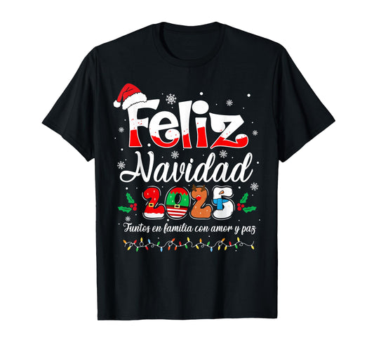 Feliz Navidad 2025 Matching Family Spanish Christmas Mexican T-Shirt