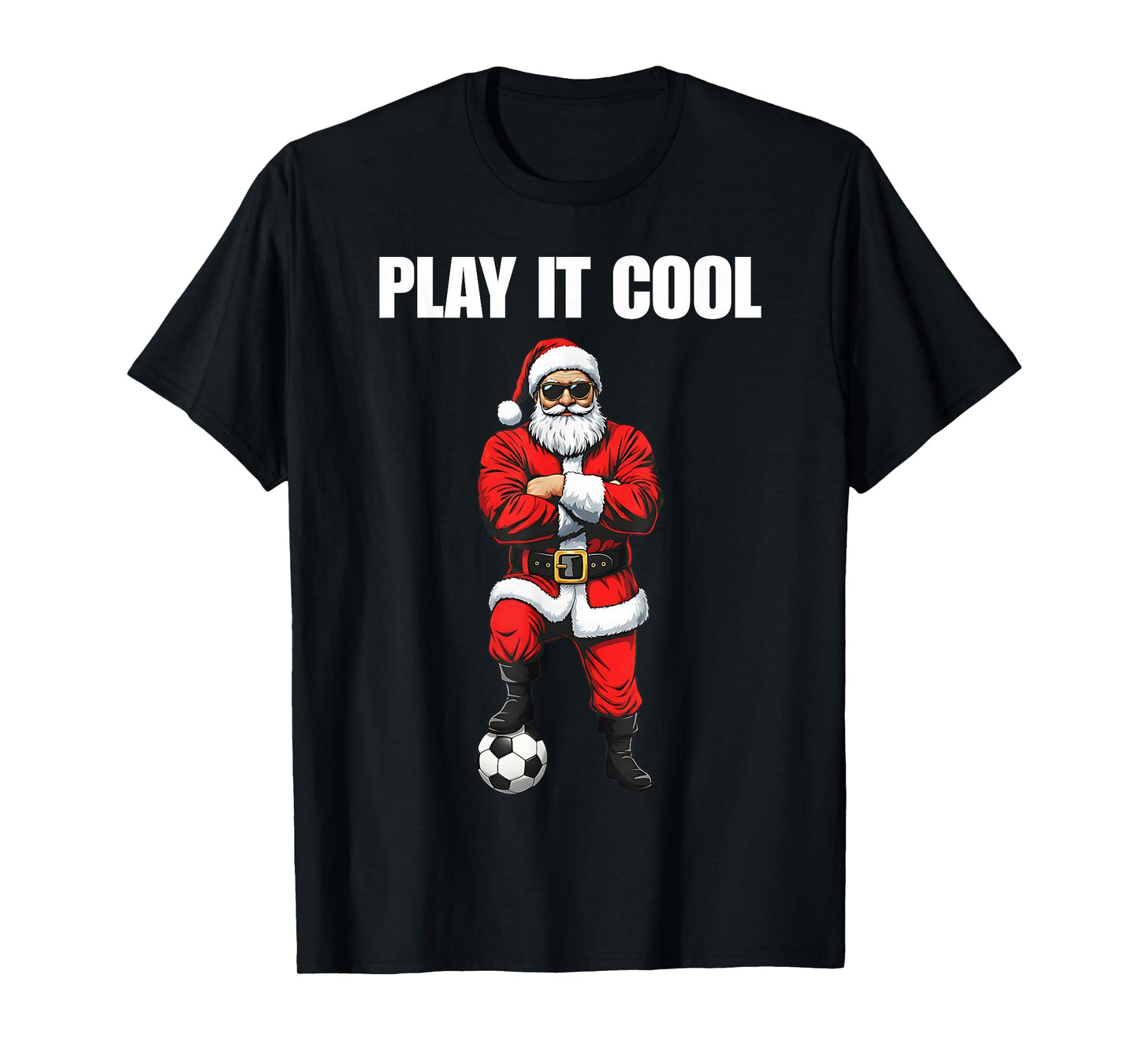 Funny Santa Claus Soccer Shirt Santa Soccer Christmas Tee T-Shirt