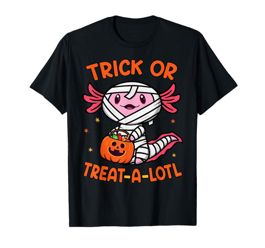 Trick or Treat A Lotl Axolotl Halloween Costume Toddler Kids T-Shirt