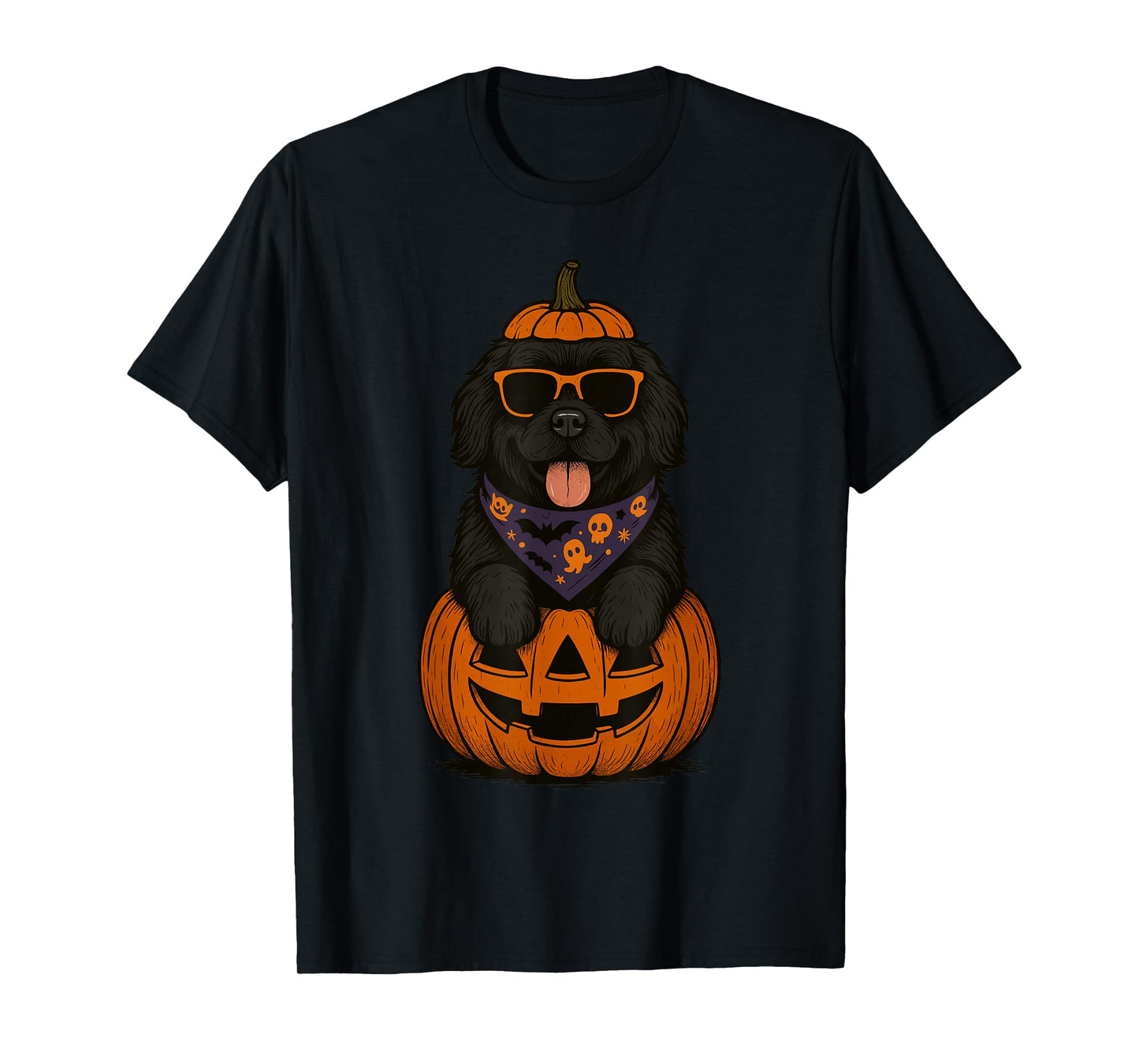 Spooky Newfoundland Dog Pumpkin Halloween Newfie Lover T-Shirt