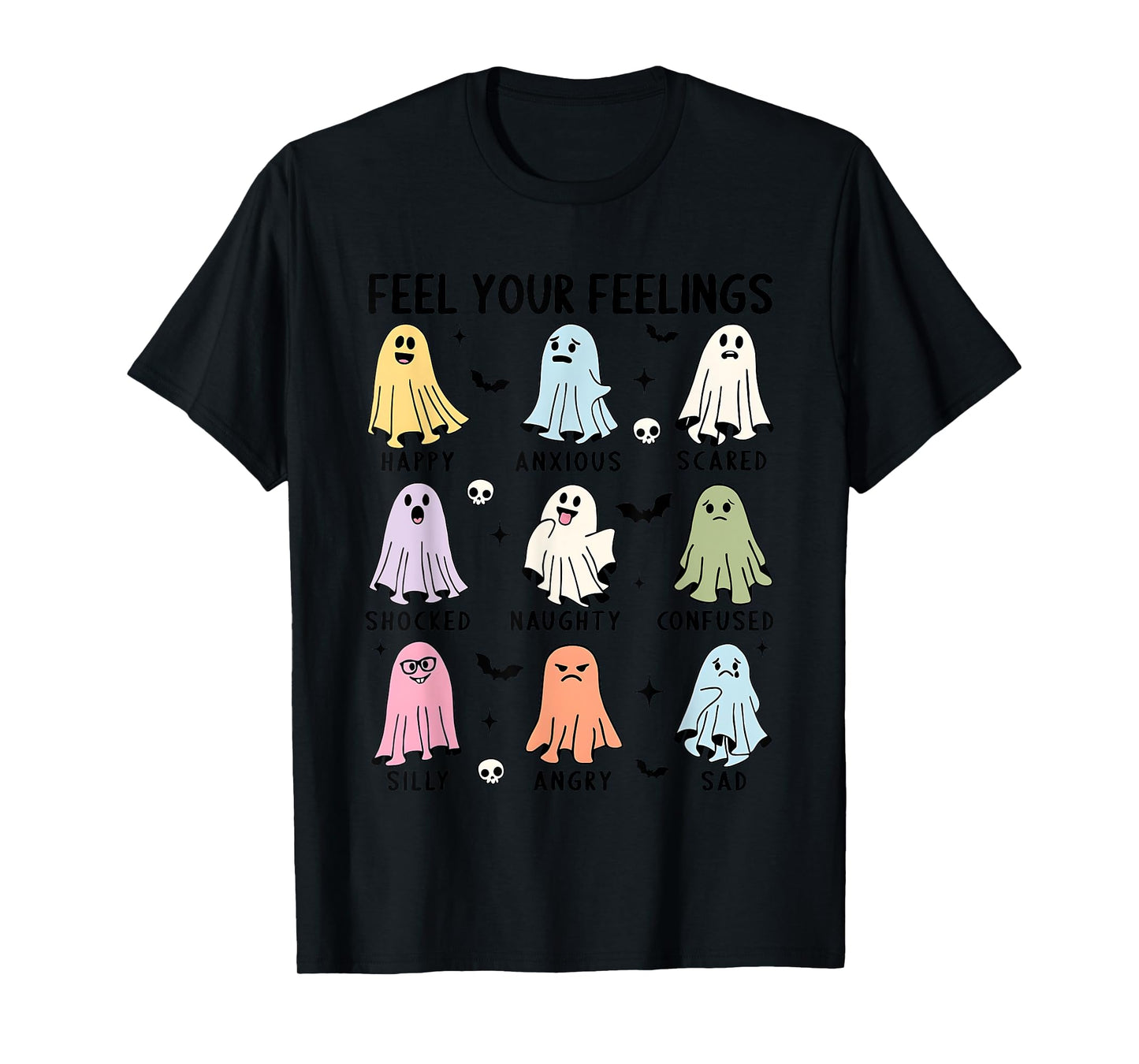 School Counselor Halloween Feel Your Feeling Mental Health T-Shirt