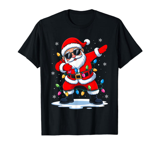 Dabbing Santa Christmas Funny Xmas Family Boys Girls Kids T-Shirt