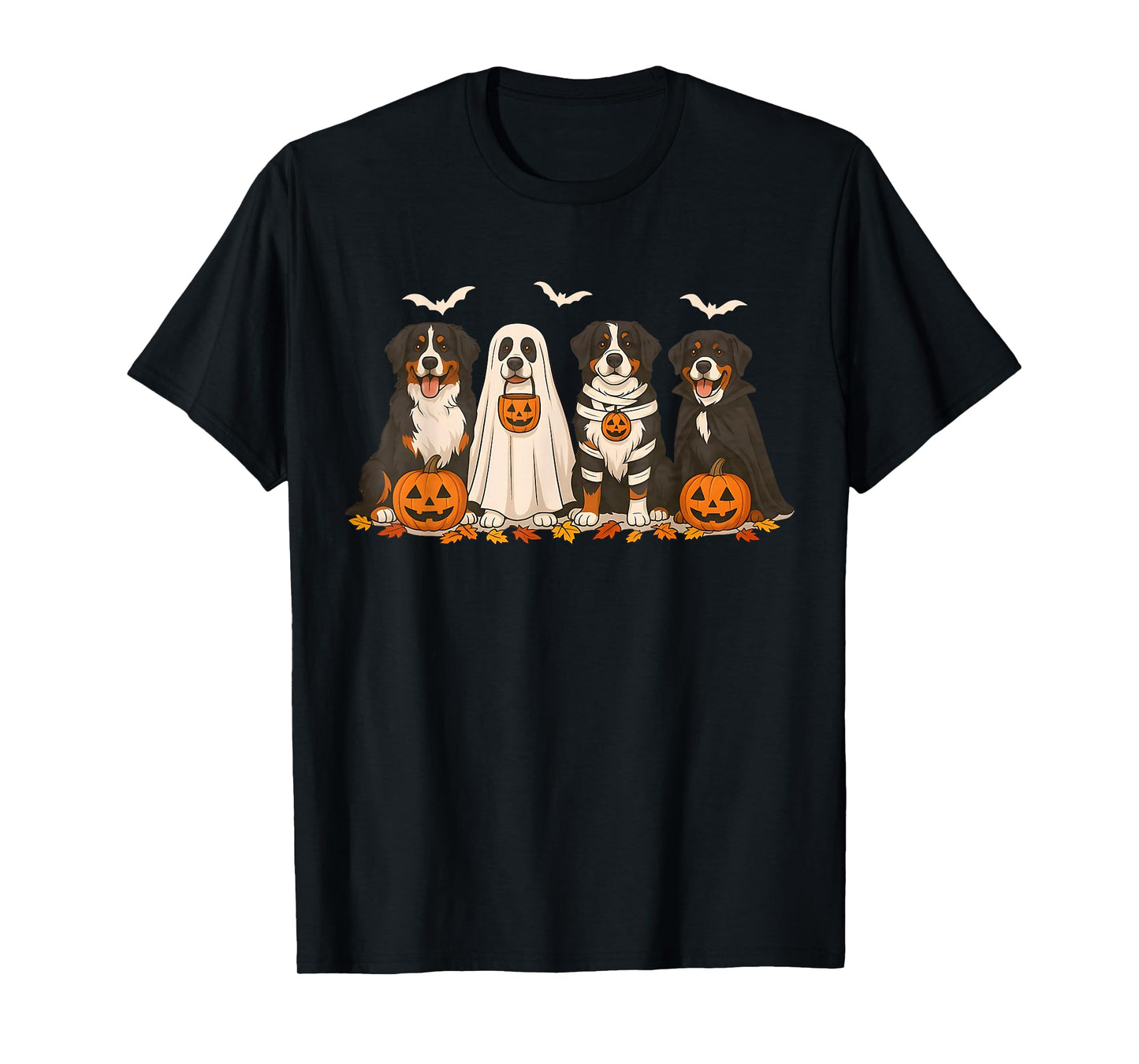 Retro Bernese Mountain Dog Halloween Funny Mummy Witch Ghost T-Shirt