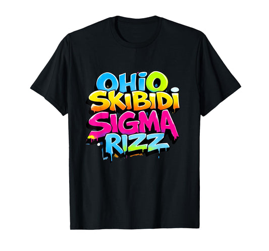 Skibidi Rizz Ohio Sigma Funny Rizzler Gift Graffiti T-Shirt