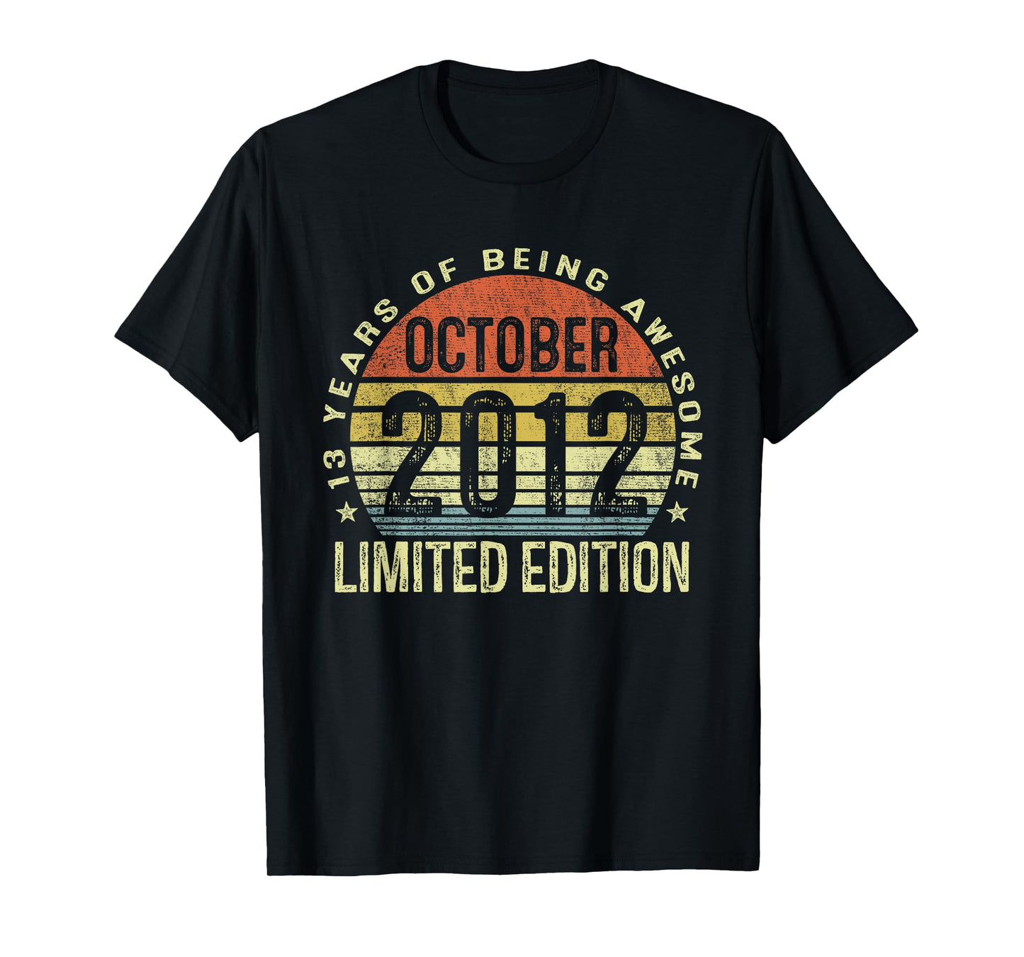 October 2012 13th Birthday Gifts Boy Girl Kid 13 Year Old T-Shirt