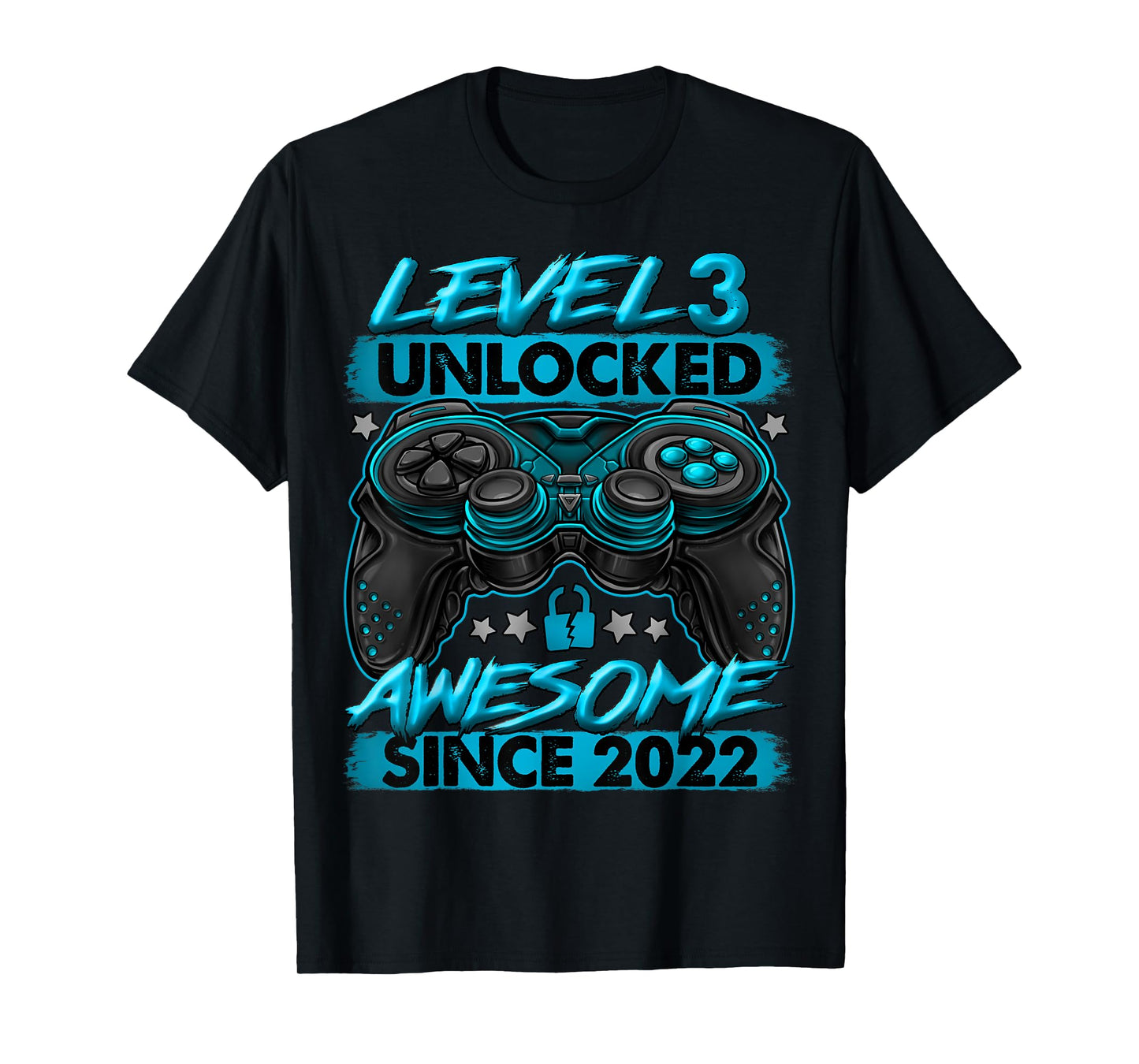Level 3 Unlocked 3 Year Old Gifts For Boys 3rd Birthday Boy T-Shirt