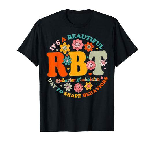 Registered Behavior Technician Vintage RBT Behavior Flower T-Shirt