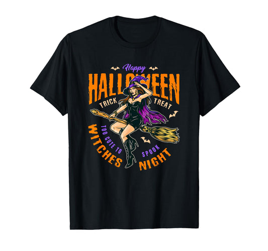 Enjoy Wear Colourful Cool Wild Halloween Scary Witches Night T-Shirt