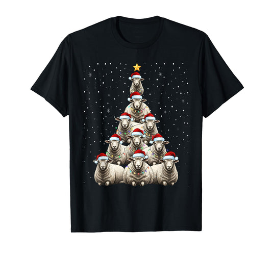 Cute Sheep Christmas Tree Farm Animal T-Shirt