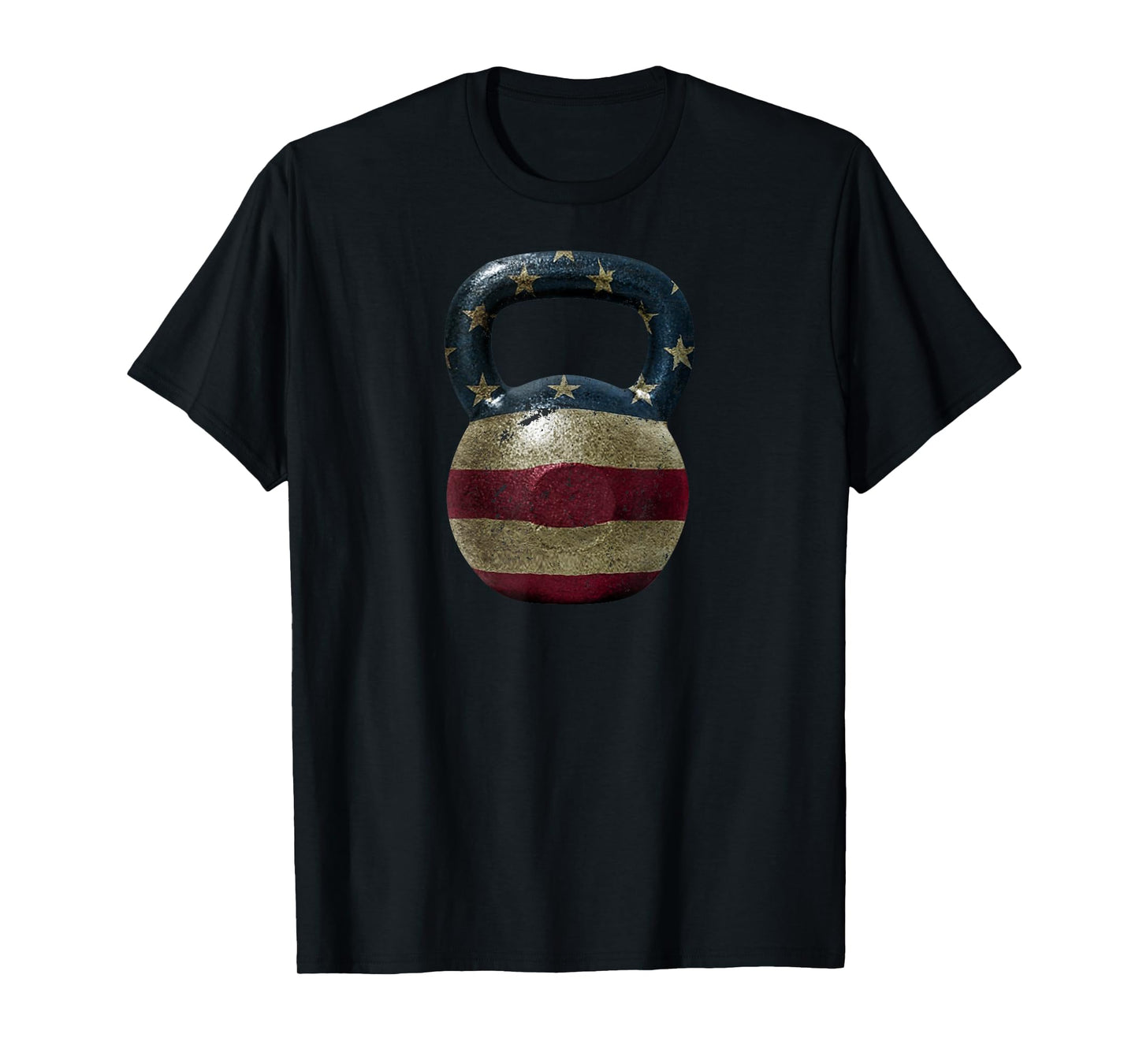 Rustic American Flag Kettle bell t-shirt, weight lifting T-Shirt for Women Men