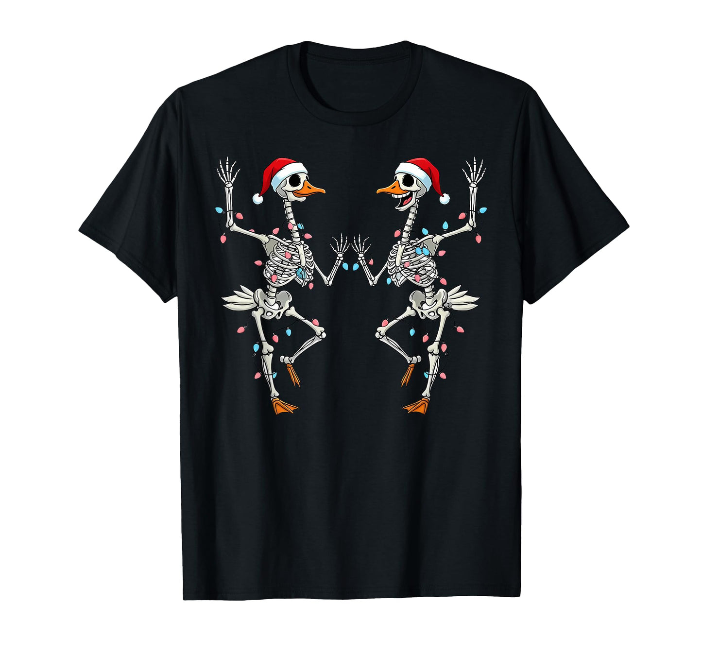 Dancing Skeleton Christmas Goose Ballerina Ballet Dancer T-Shirt