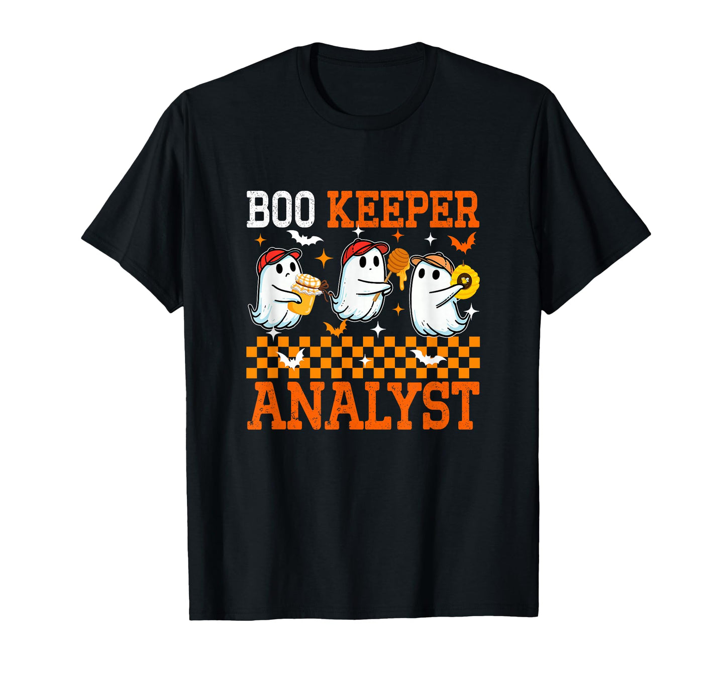Boo Keeper Analyst Halloween Beekeeper Job Three Cute Boos T-Shirt