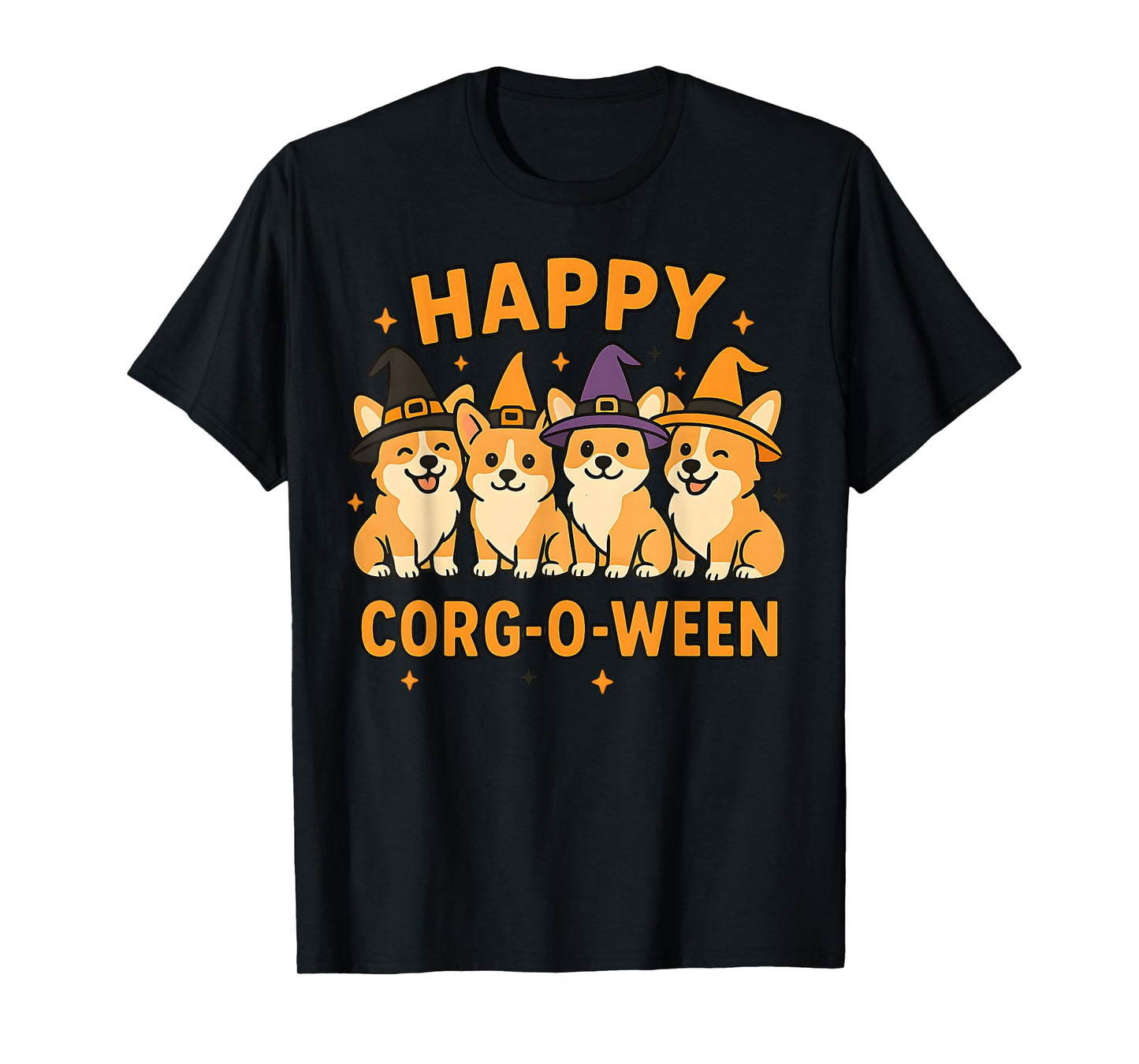 Happy Corgi Halloween Cute Witch Dog Lover Apparel T-Shirt