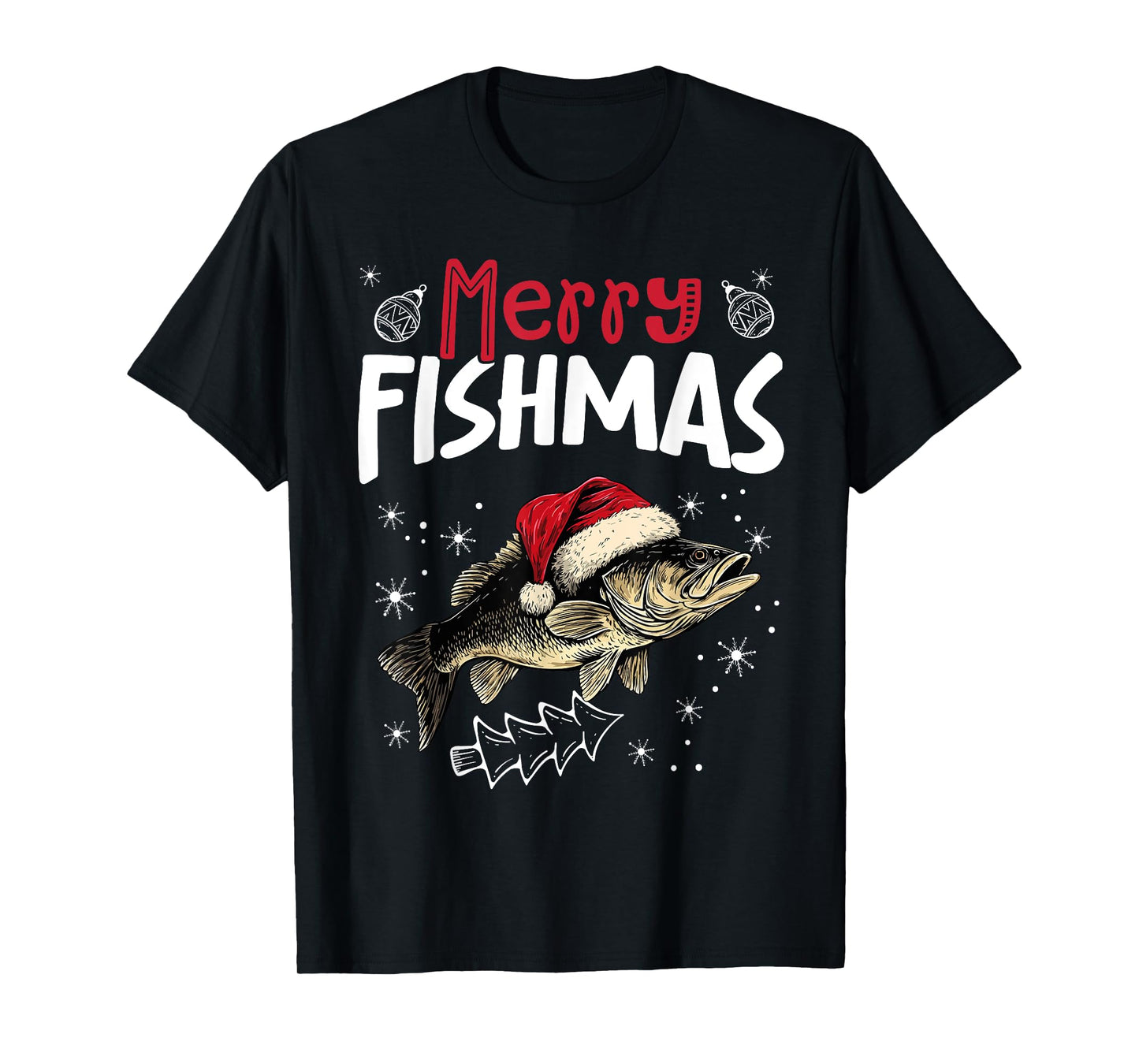 Merry Fishmas Funny Christmas Fish T-Shirt