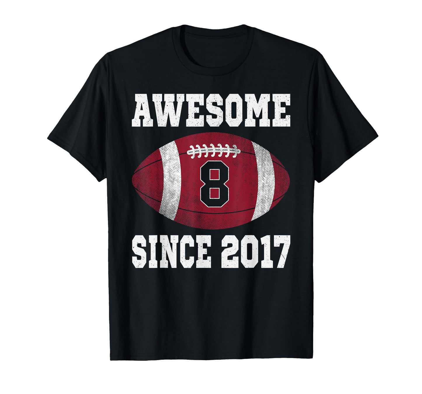 8th Birthday Football Player 8 Years Old Vintage Sports T-Shirt