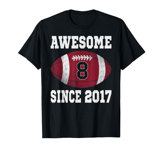 8th Birthday Football Player 8 Years Old Vintage Sports T-Shirt