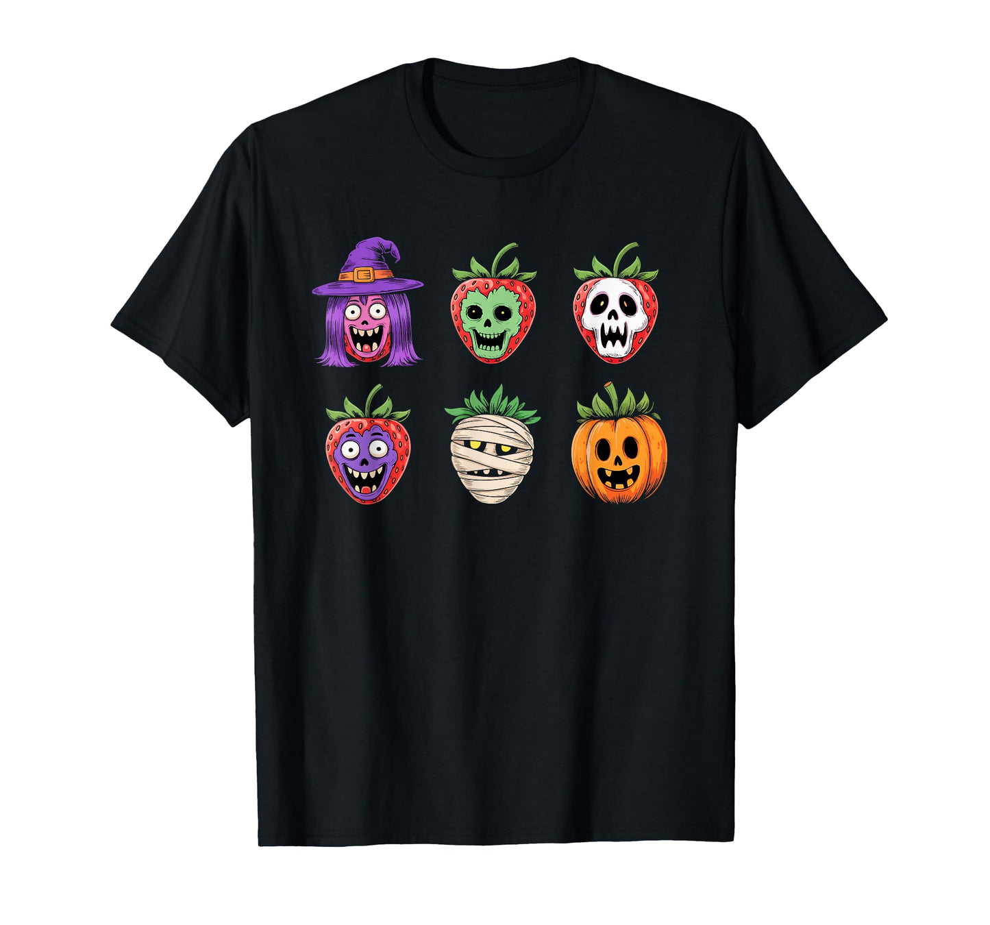 Creepy Cute Halloween Strawberry Monsters T-Shirt