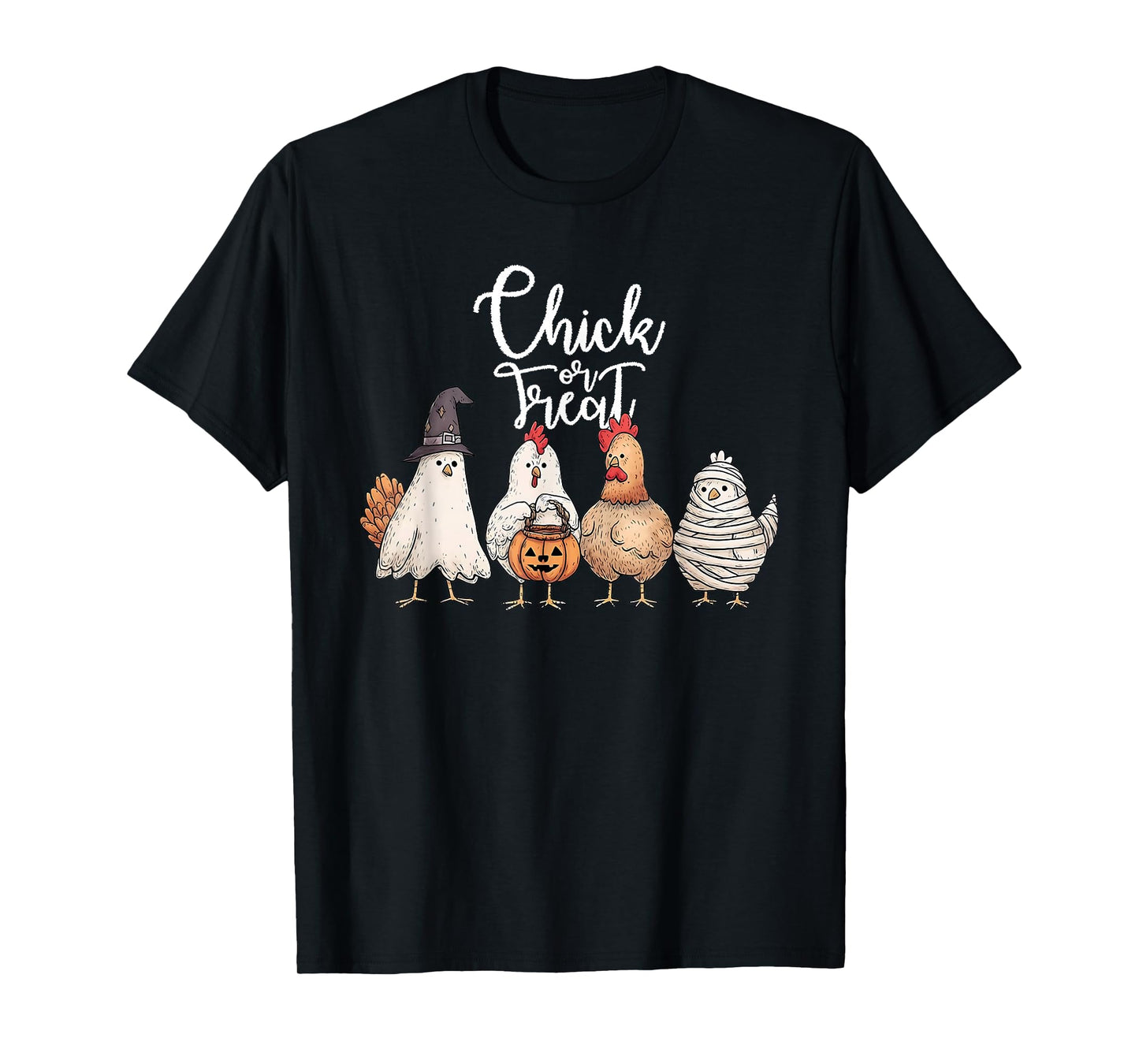 Chick Or Treat Halloween Witch Spooky Chicken T-Shirt