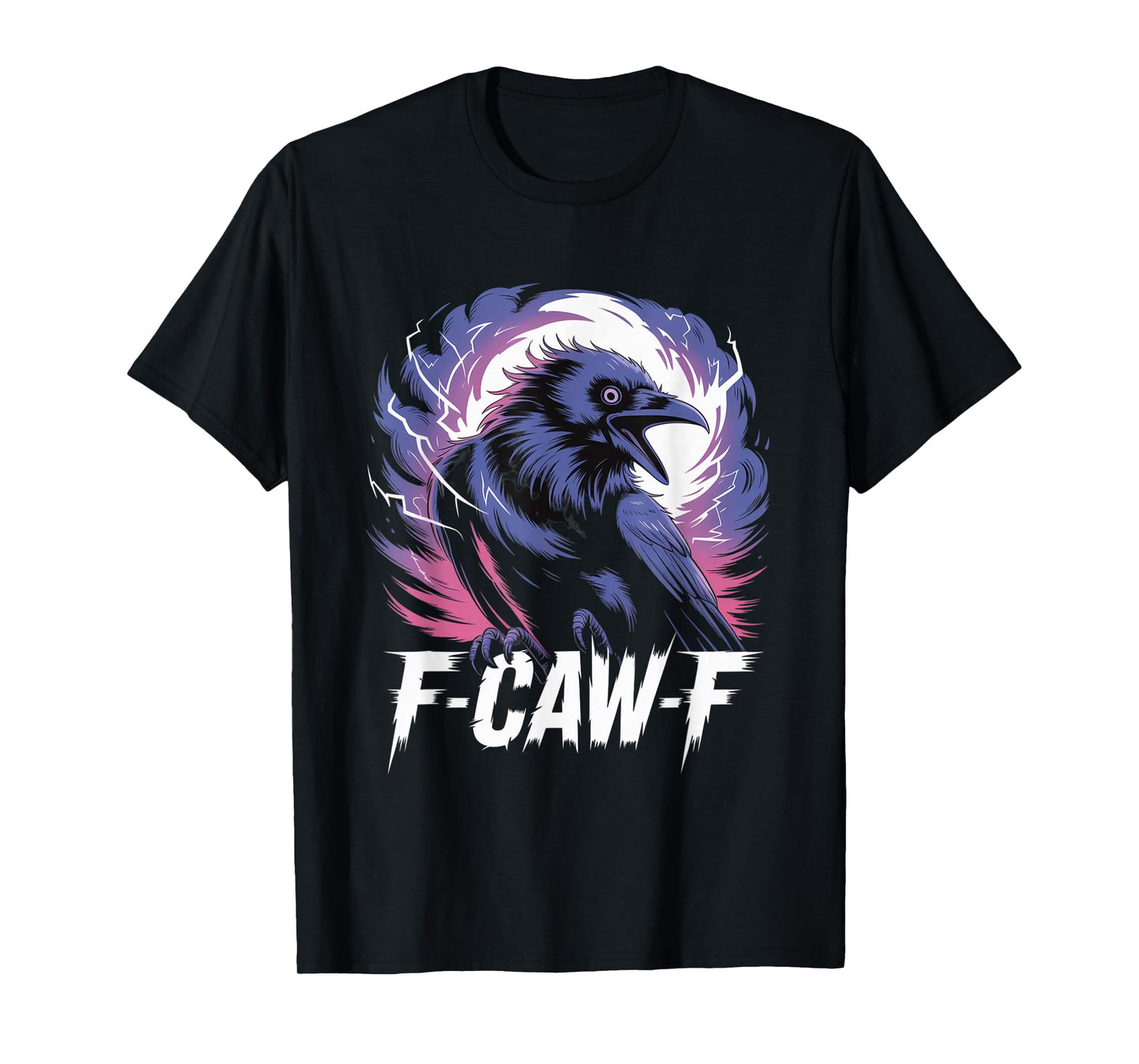 F-Caw-F Crow Funny Gothic Moon Black Bird Halloween T-Shirt