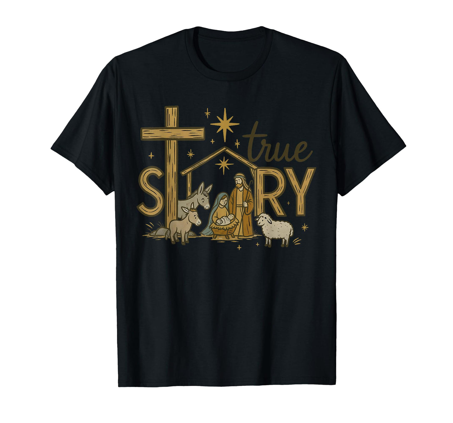 True Story Nativity Christmas Baby Jesus Religious Christian T-Shirt