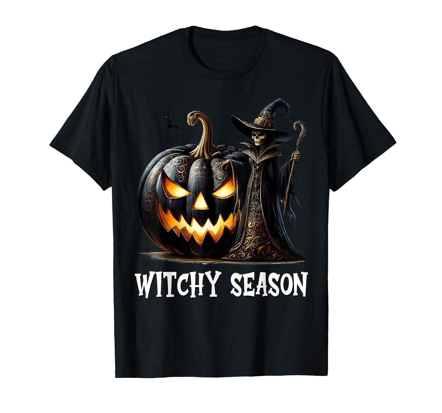 Jack O Lantern Halloween Skeleton Witch for Witchy Season T-Shirt