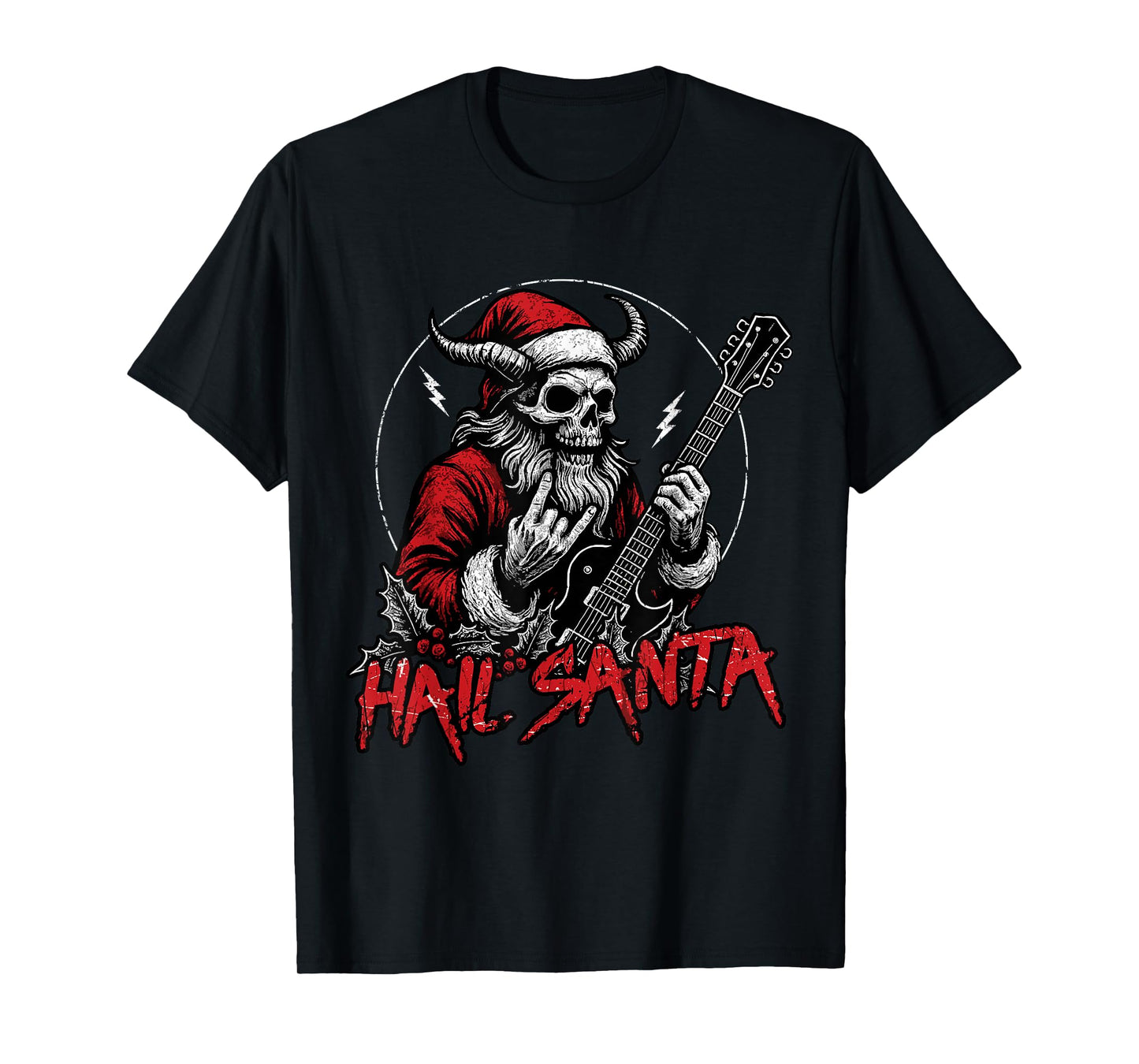 Hail Santa Heavy Pagan Happy Solstice Gothic Metal Christmas T-Shirt