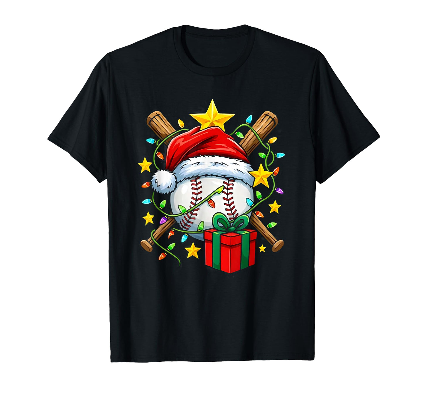Christmas for Boys Kids Christmas Baseball Player Sports T-Shirt
