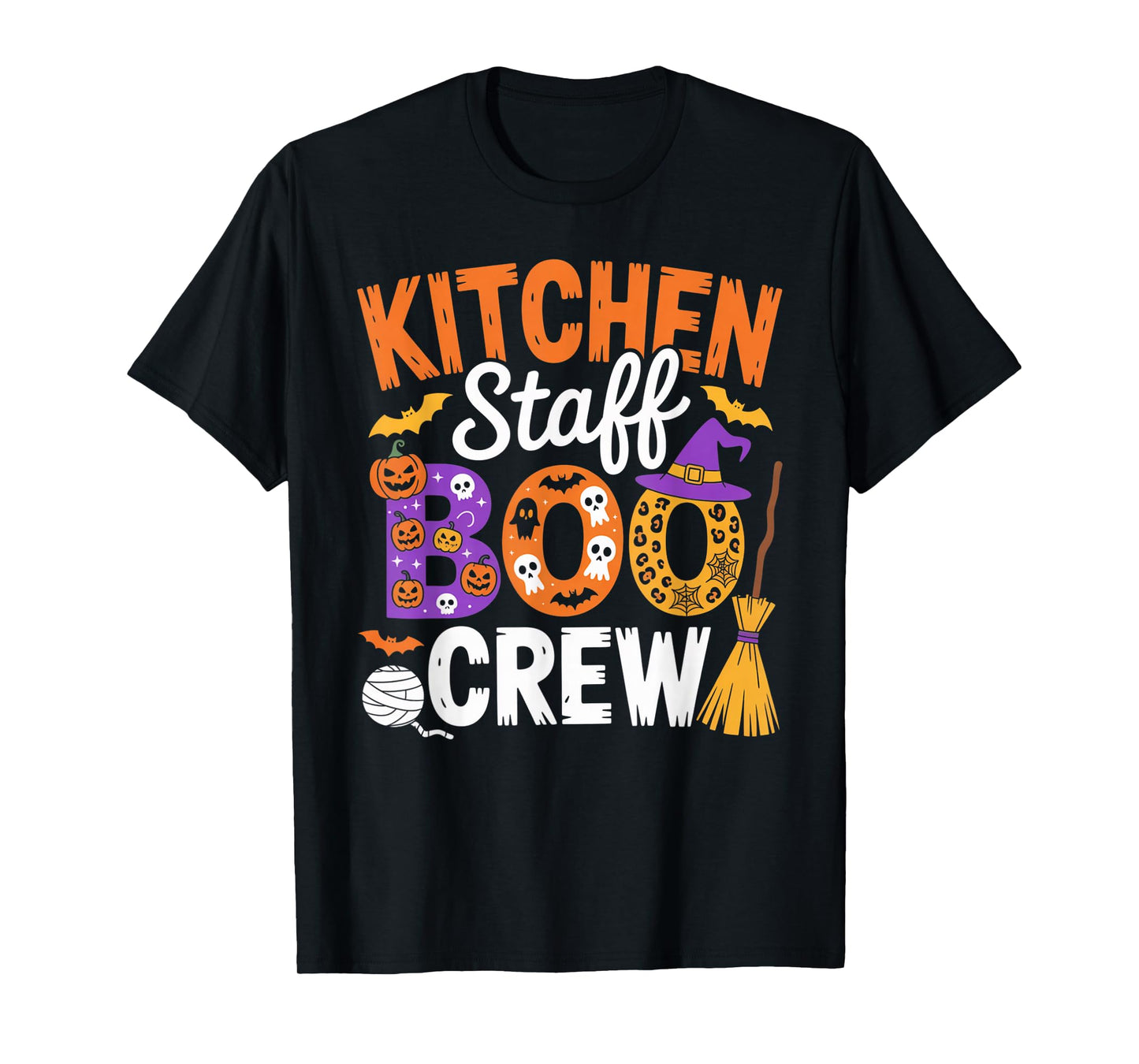 Kitchen Staff Boo Crew Funny Halloween Outfit for Food Team T-Shirt
