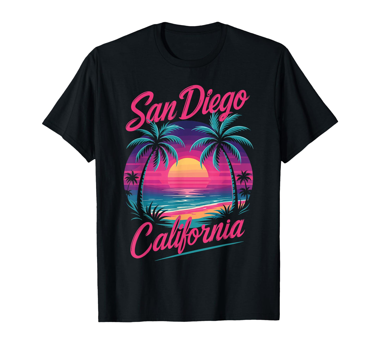 San Diego California Retro Vintage Sunset T-Shirt