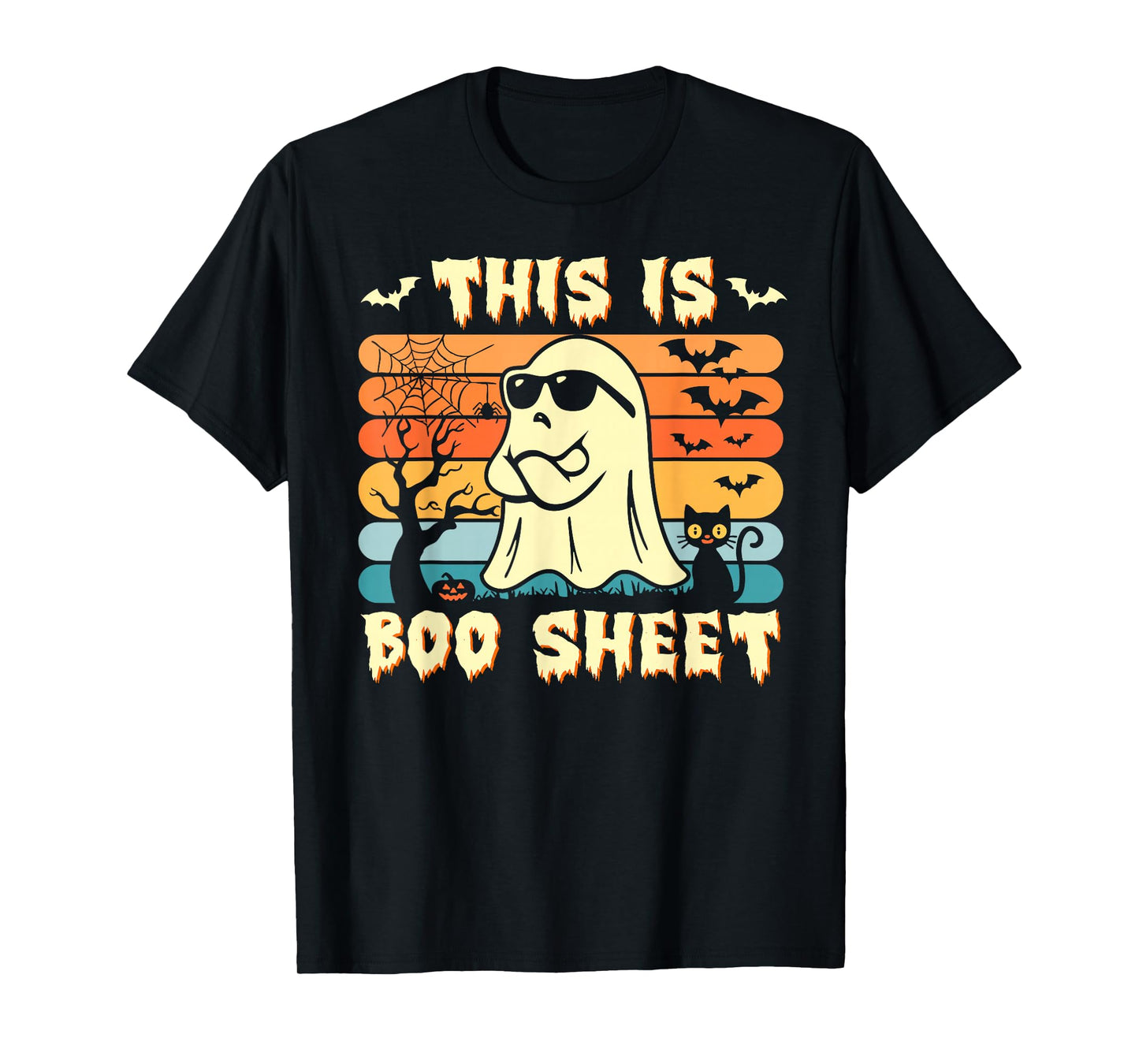 This is Boo Sheet Ghost Retro Halloween Costume Men Women T-Shirt