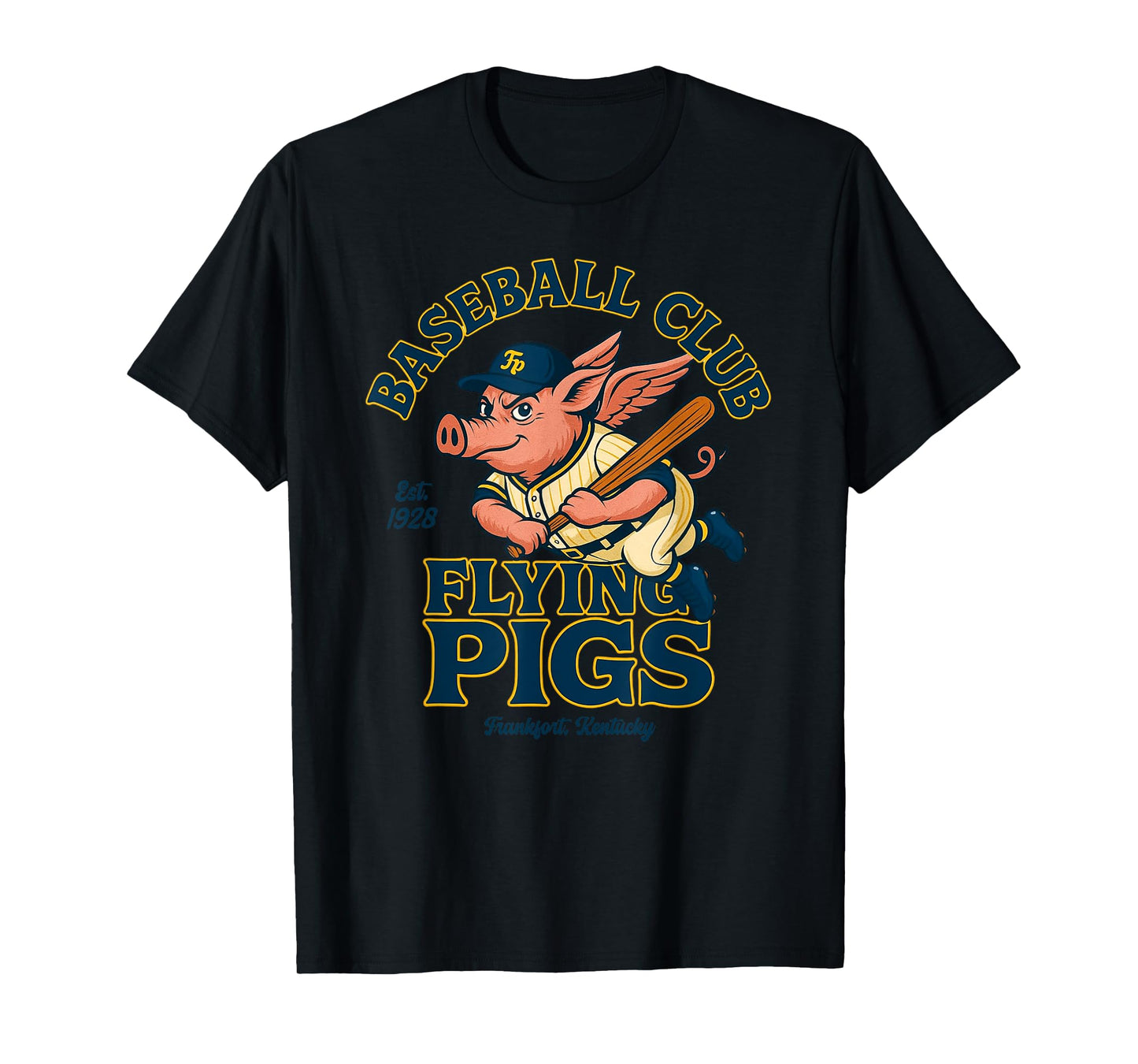 Flying Pigs Retro Minor League Baseball Mascot T-Shirt