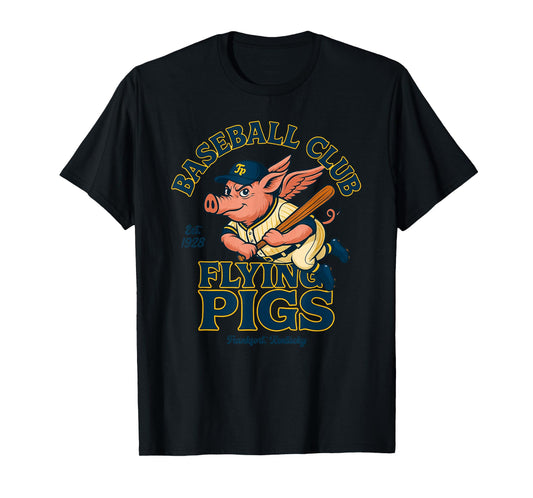 Flying Pigs Retro Minor League Baseball Mascot T-Shirt