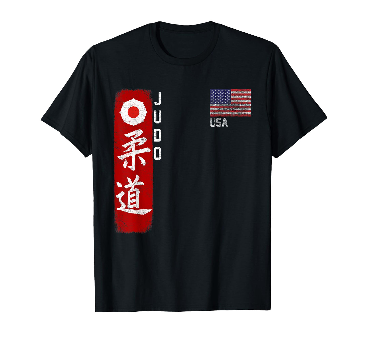 Judo Usa American flag Judoka Dojo Martial art America kanji T-Shirt for Women Men