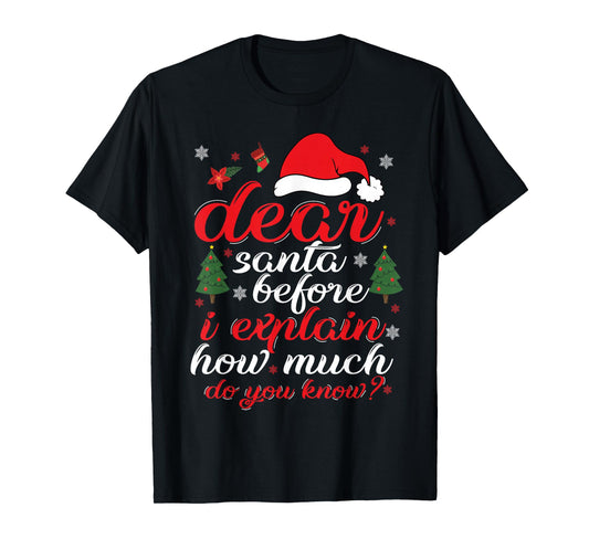 Dear Santa I Can Explain Funny Christmas Women Men T-Shirt