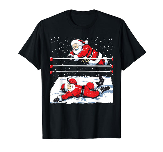 Santa Wrestling Lover Wrestler Christmas Xmas Pajama T-Shirt