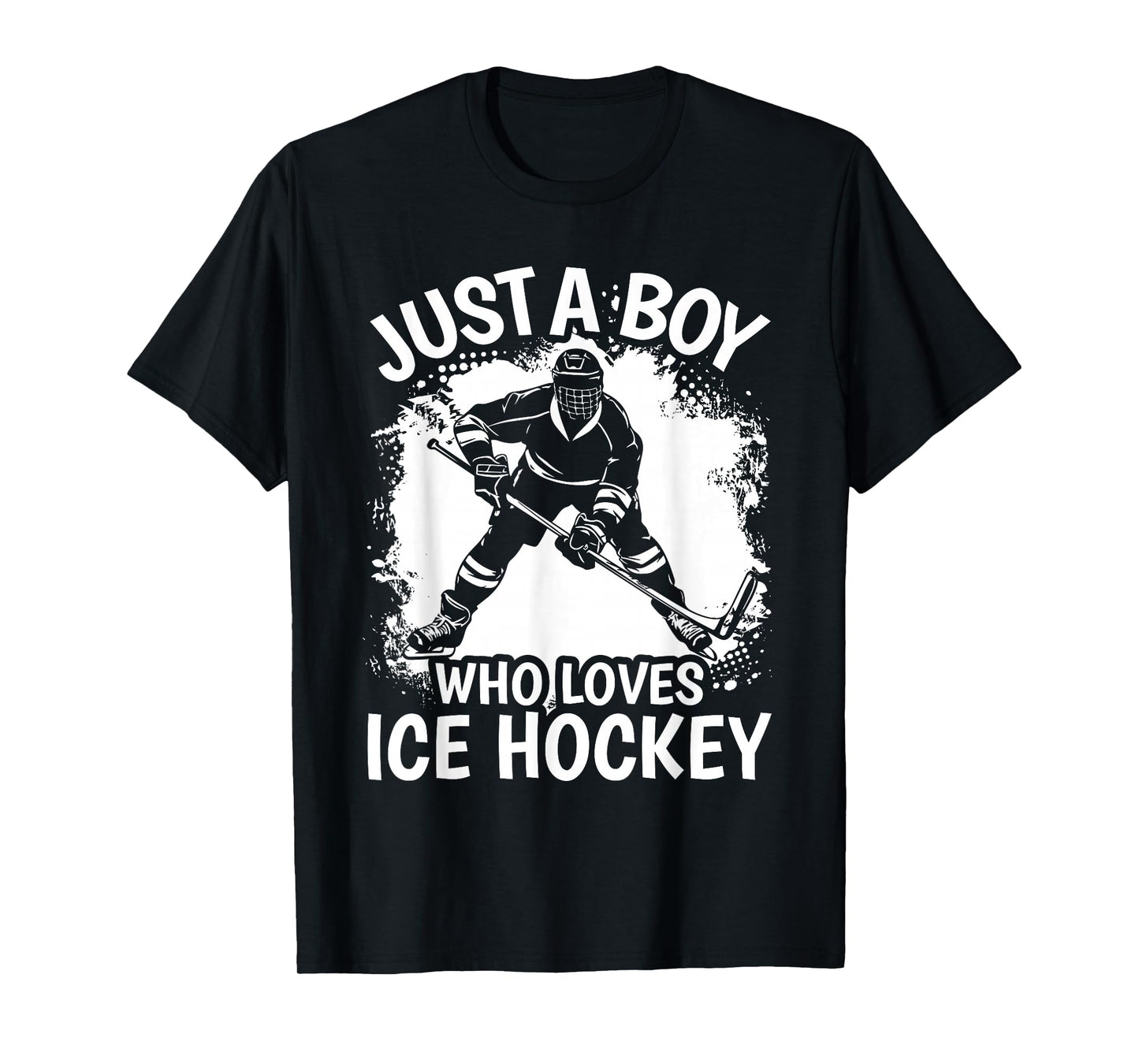 Just A Boy Who Loves Ice Hockey Vintage Boys Kids T-Shirt
