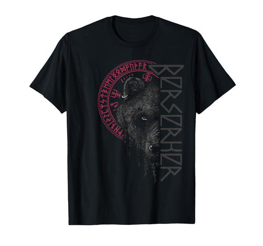 Berserk Bear Warrior Odin Runes Norse Compass Viking T-Shirt