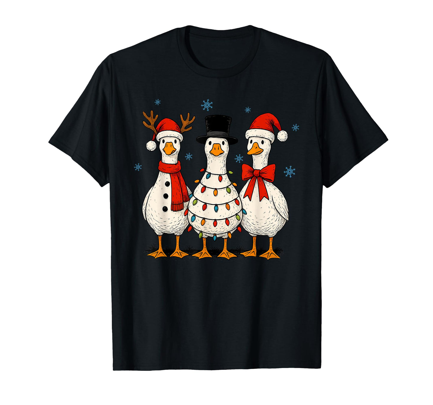Goose Squad Christmas Light Reindeer Crew Xmas Matching T-Shirt