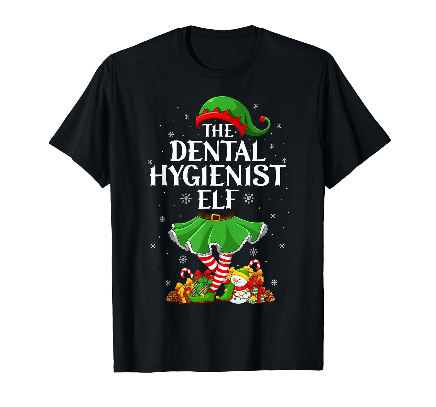 Dental Hygienist Elf Christmas Family Elf Squad Girls Women T-Shirt