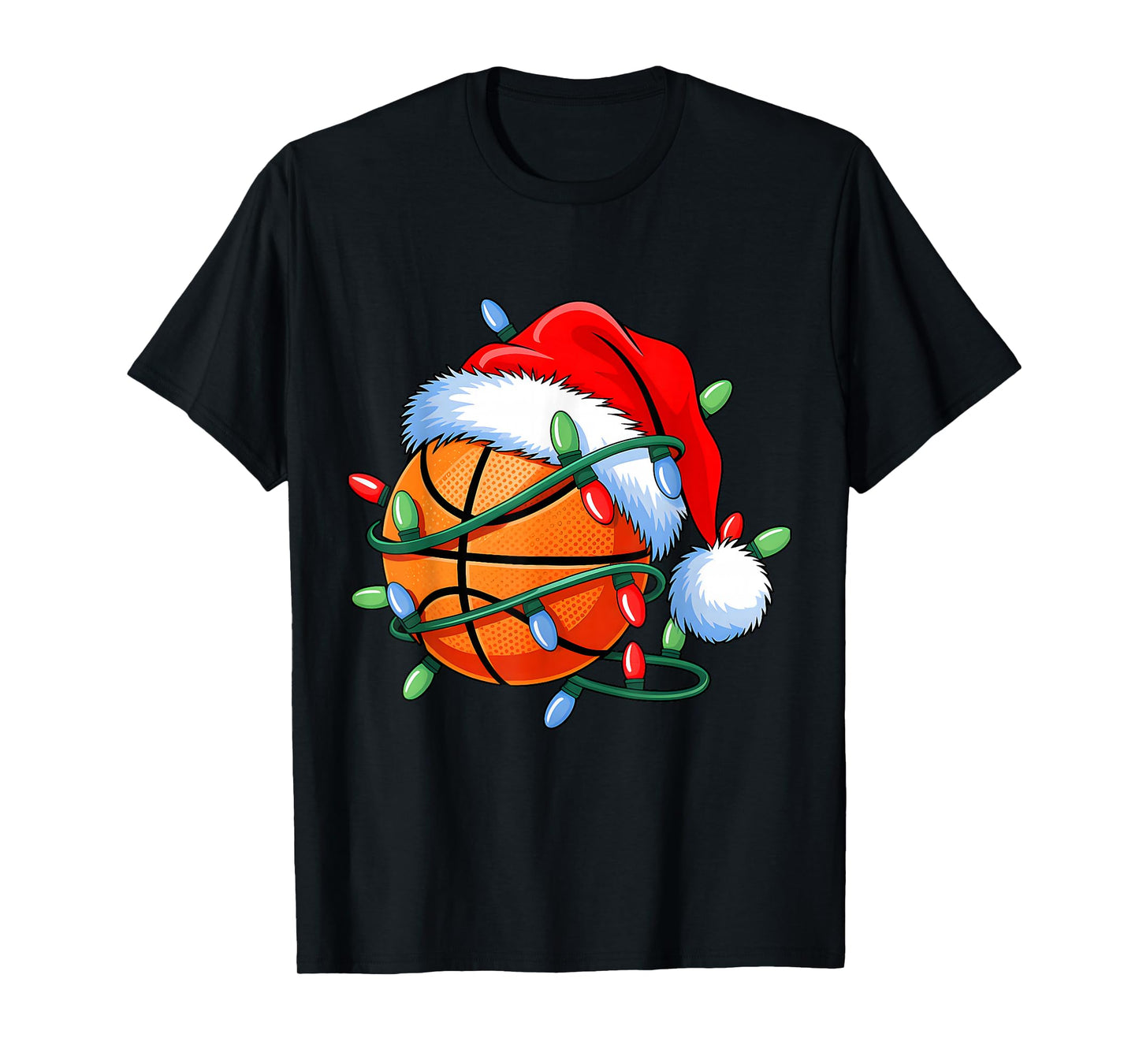 Basketball Ball Santa Hat Xmas Christmas Basketball Lover T-Shirt