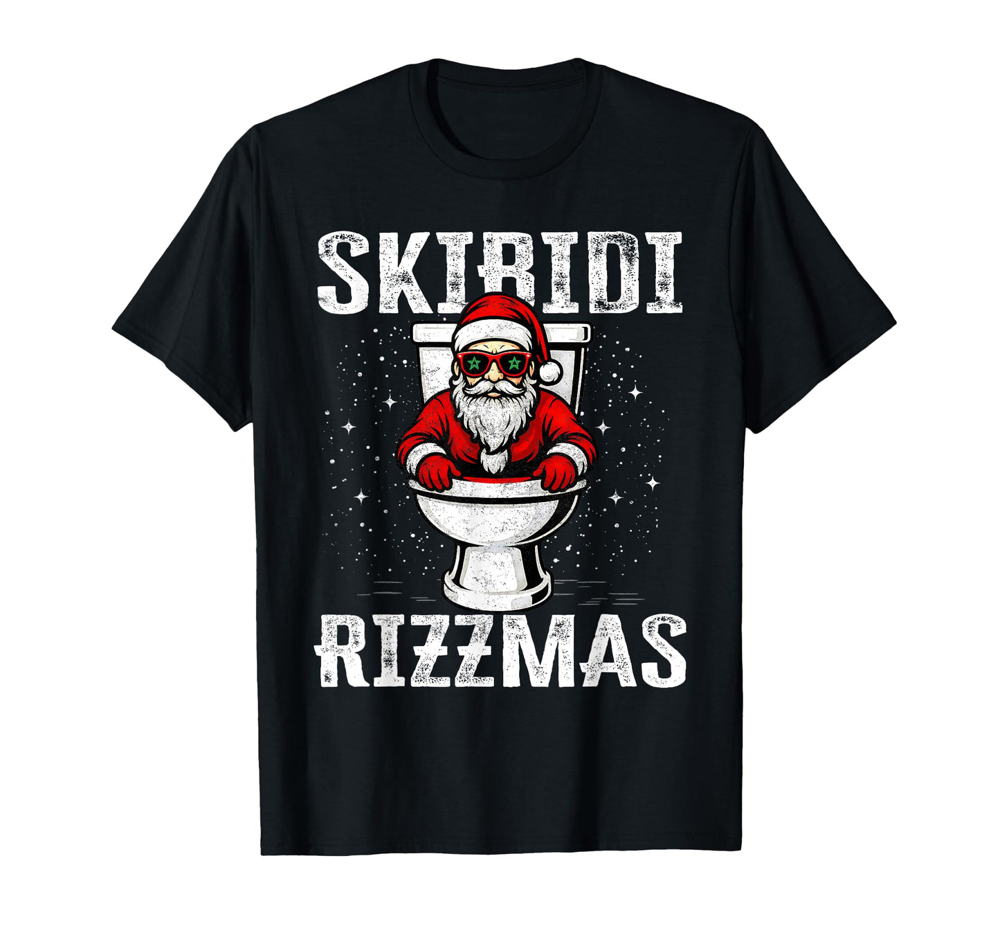 Boys Christmas Shirts Skibidi Rizzmas Funny Santa Claus Xmas T-Shirt