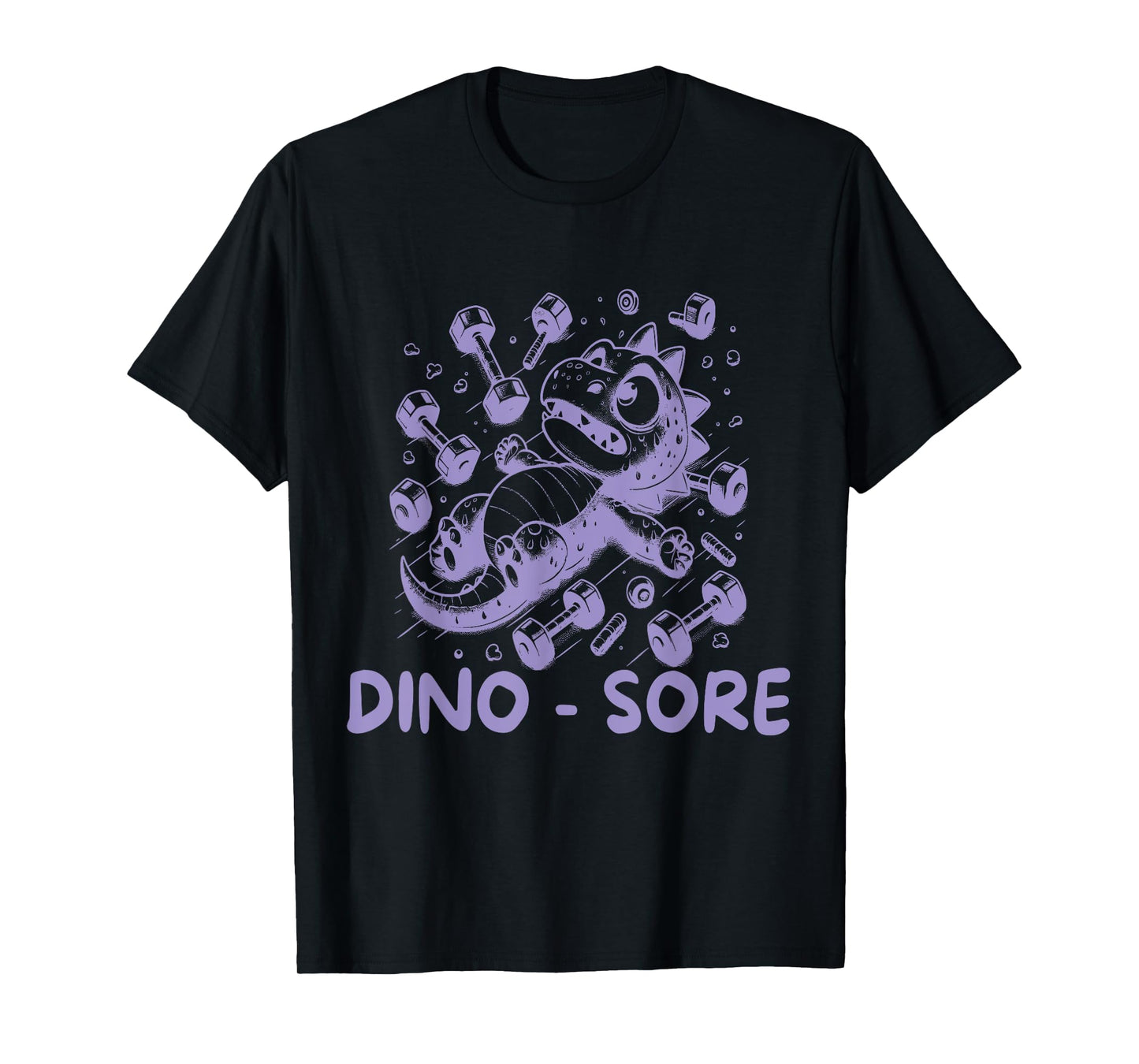 Funny Dinosaur Workout Gag Dino Sore Lifting Gym Womens T-Shirt
